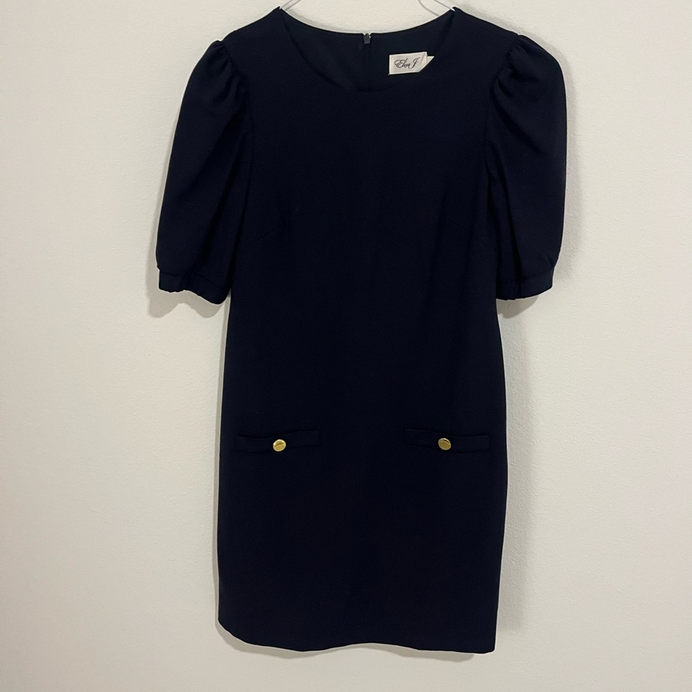 Eliza J Ponte Navy Shift Dress